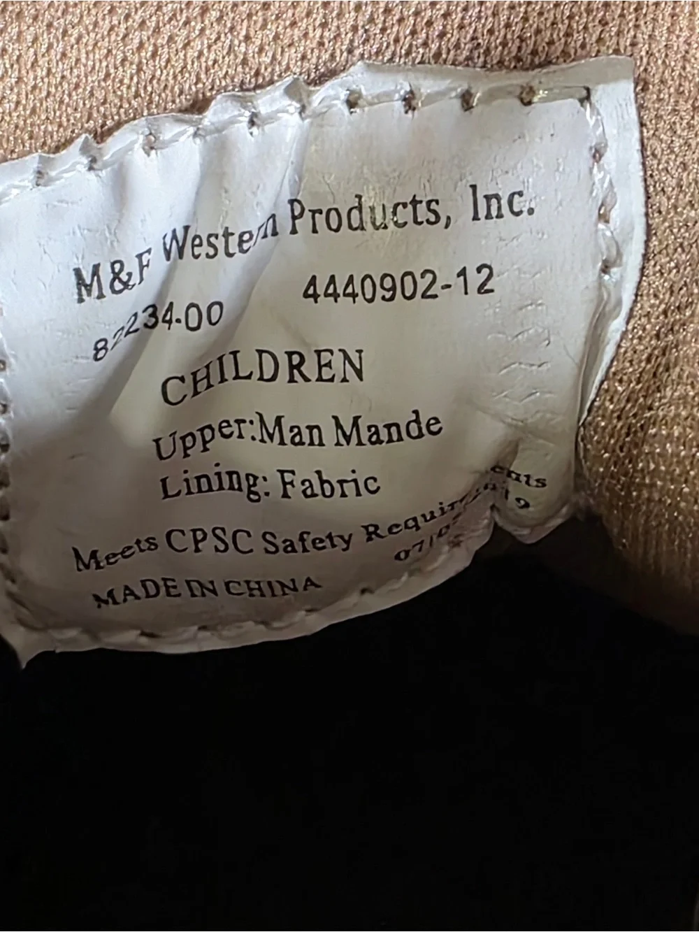 Twister Tan and Dark Brown Kids Moccasin Boots Size 12